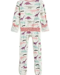Kickee Pants Kids Print Muffin Ruffle Footie with 2 Way Zipper (Infant)