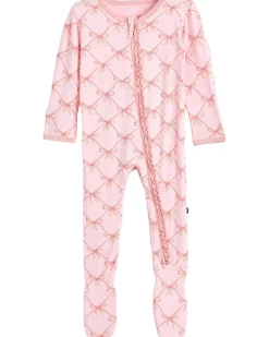 Kickee Pants Kids Print Muffin Ruffle Footie with 2 Way Zipper (Infant)