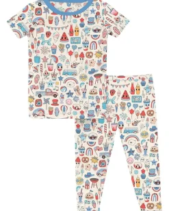 Kickee Pants Kids Print Short Sleeve Pajama Set (Toddler/Little Kid/Big Kid)