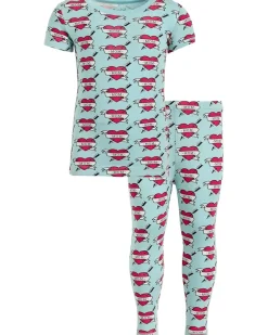 Kickee Pants Kids Print Short Sleeve Pajama Set (Toddler/Little Kid/Big Kid)