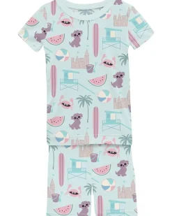 Kickee Pants Kids Print Short Sleeve Pajama Set with Shorts (Toddler/Little Kids/Big Kids)