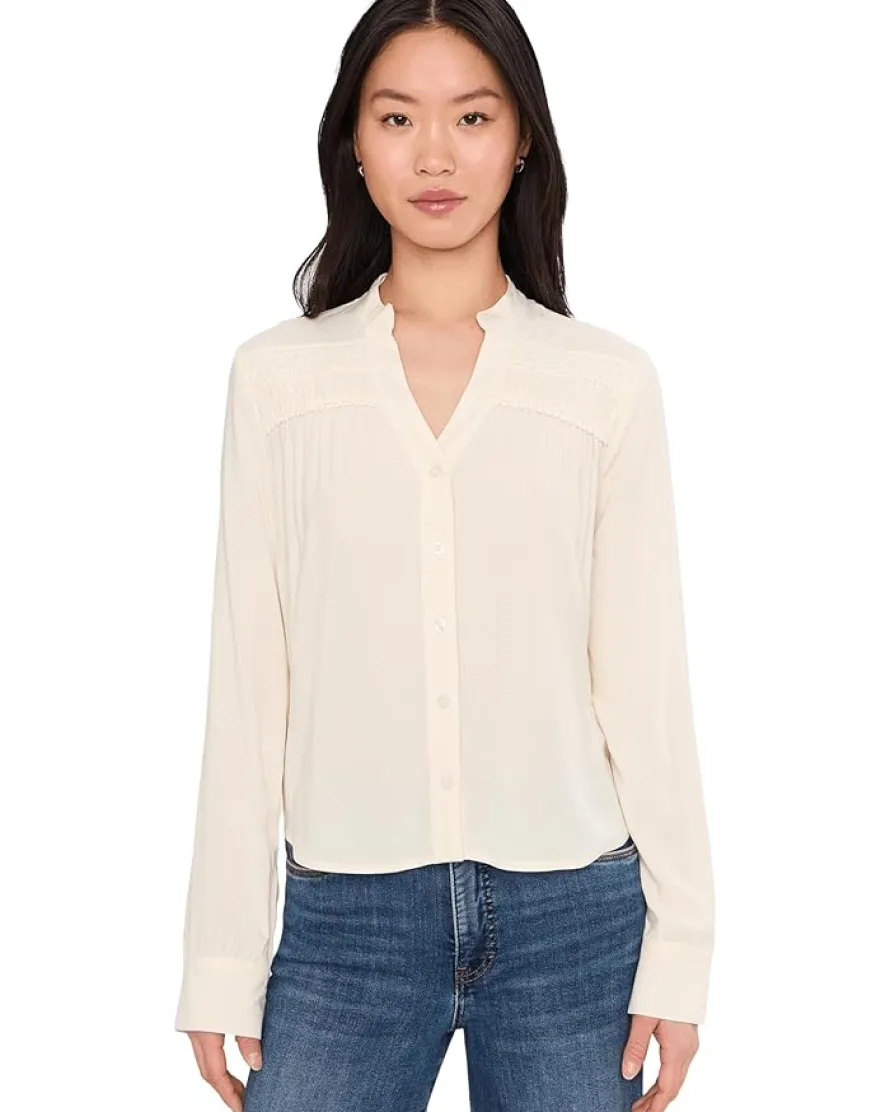KUT from the Kloth Adrie - Long Sleeve Top With Trim And Shirring Women's