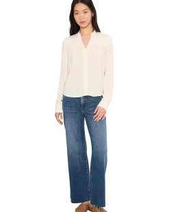 KUT from the Kloth Adrie - Long Sleeve Top With Trim And Shirring Women's
