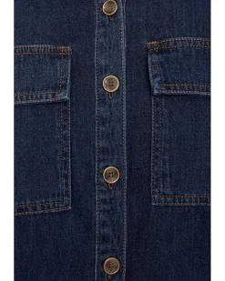 KUT from the Kloth Channing-Button Front Shirt Long Sleeve with Contrast Thread Women's