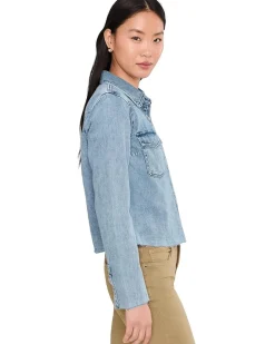 KUT from the Kloth Posey - Long Sleeve Shirt With Frayed Hem Women's