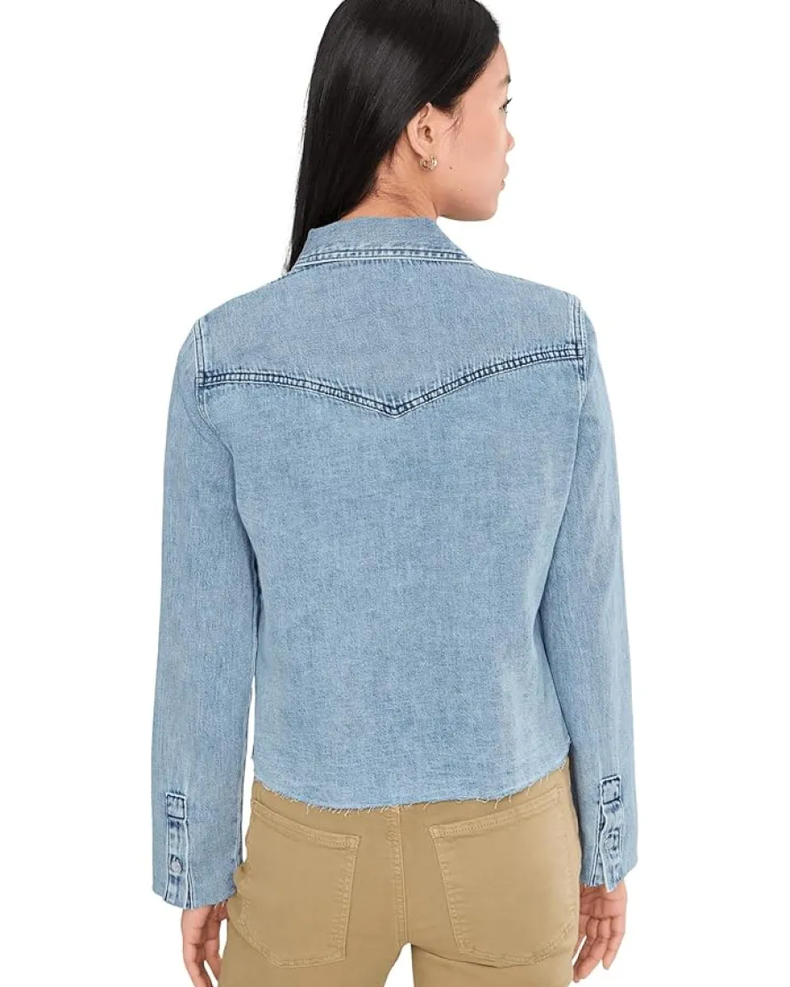 KUT from the Kloth Posey - Long Sleeve Shirt With Frayed Hem Women's