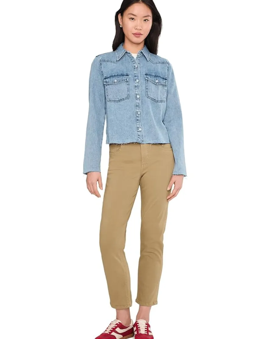 KUT from the Kloth Posey - Long Sleeve Shirt With Frayed Hem Women's