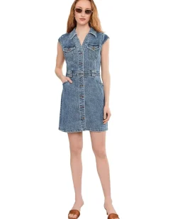 KUT from the Kloth Ruth- Denim Front Dress With Flared Sleeve Women's