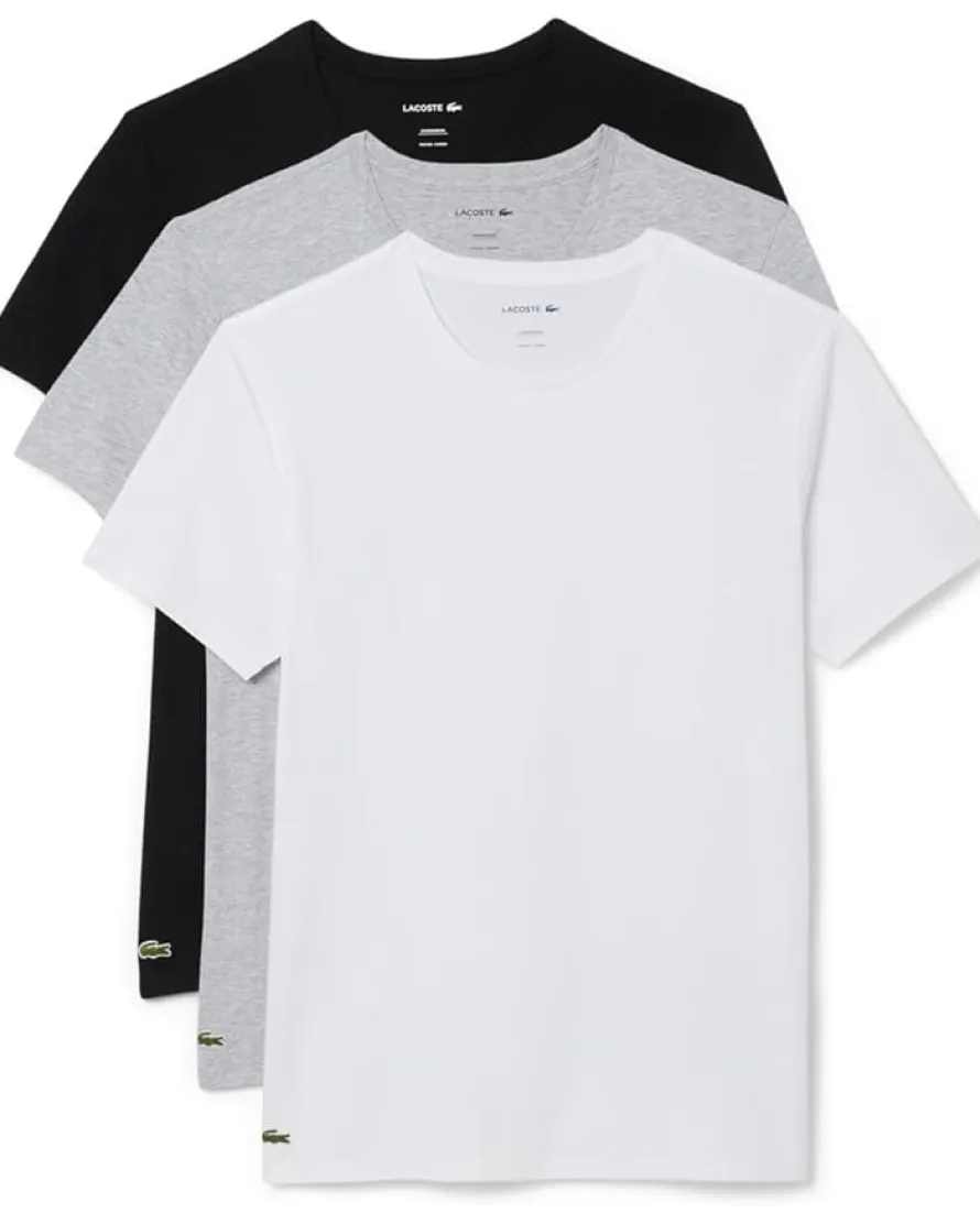 Lacoste 100% Cotton Regular Fit Crew-Neck T-Shirt 3-Pack Men's