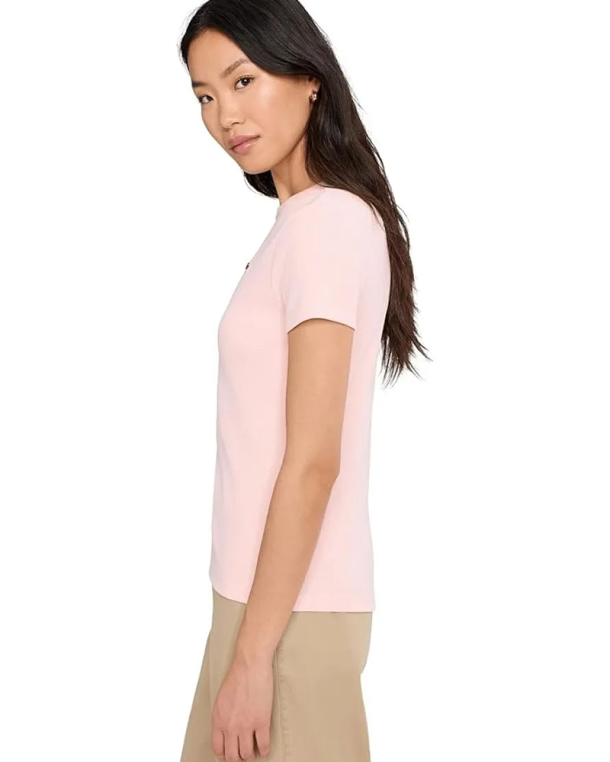 Lacoste Slim Fit Ribbed Cotton T-Shirt Women's