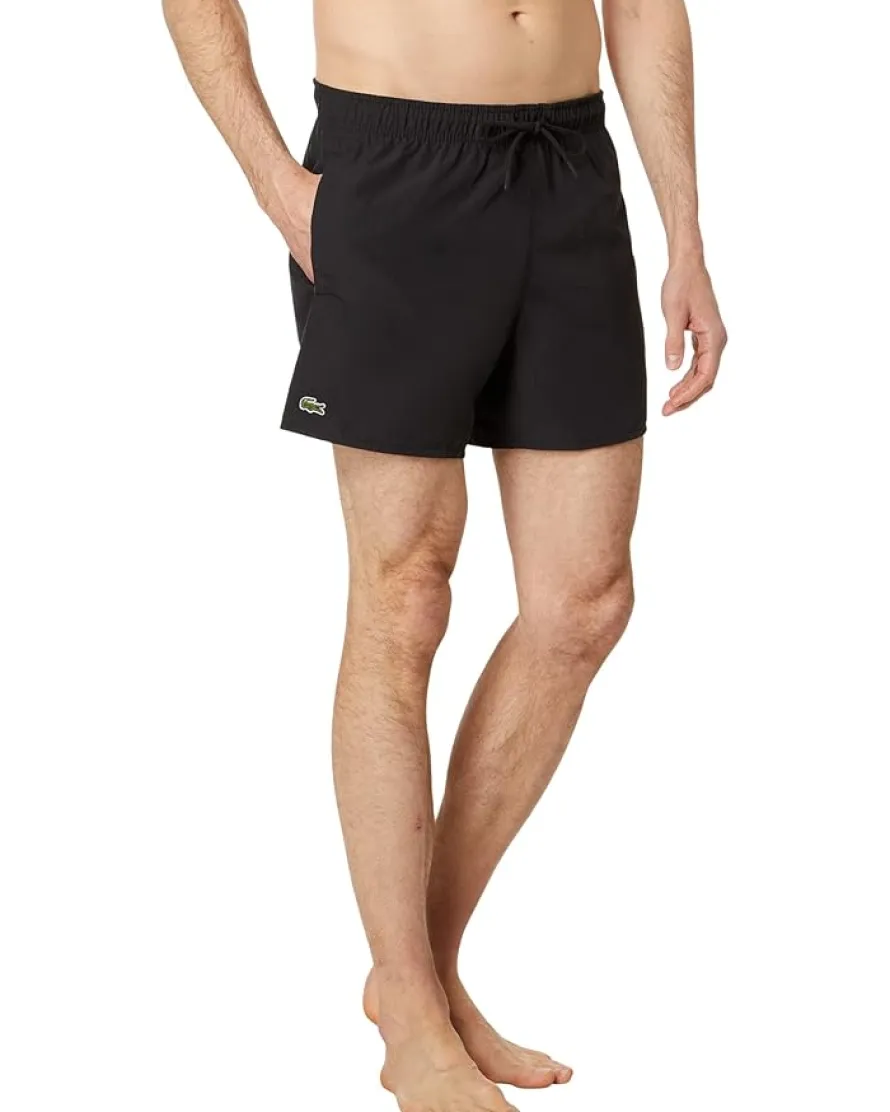 Lacoste Solid Elastic Waist Swim Trunks Men's