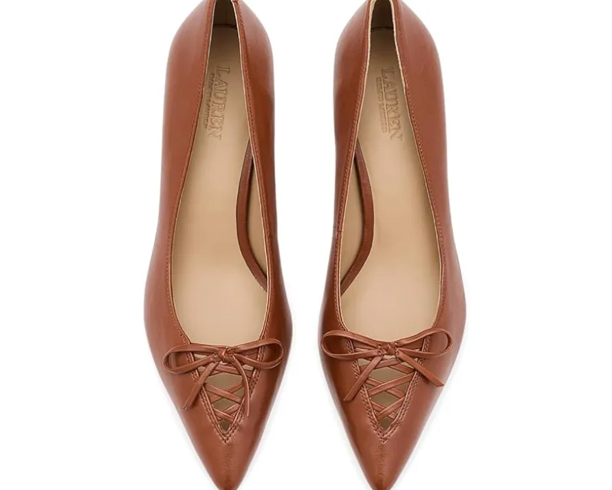 Lauren Ralph Lauren Adrienne Lace-Up Nappa Leather Pumps Women's