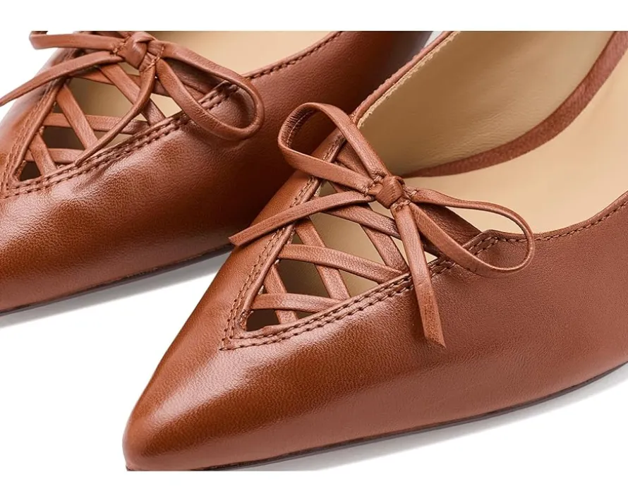 Lauren Ralph Lauren Adrienne Lace-Up Nappa Leather Pumps Women's
