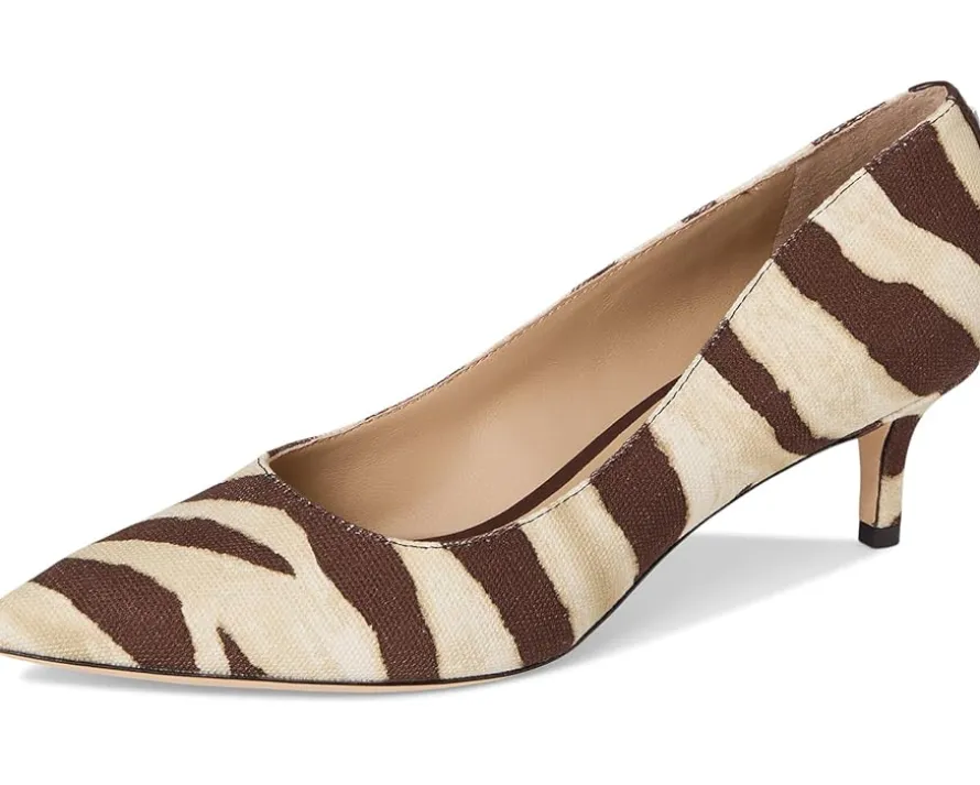Lauren Ralph Lauren Adrienne Zebra-Print Canvas Pumps Women's