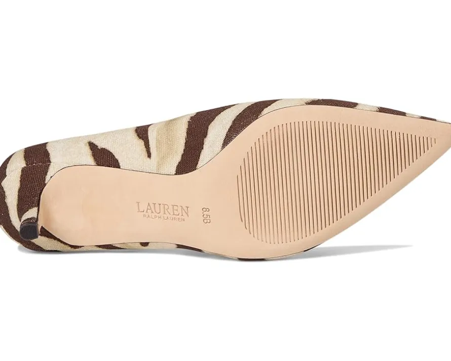 Lauren Ralph Lauren Adrienne Zebra-Print Canvas Pumps Women's