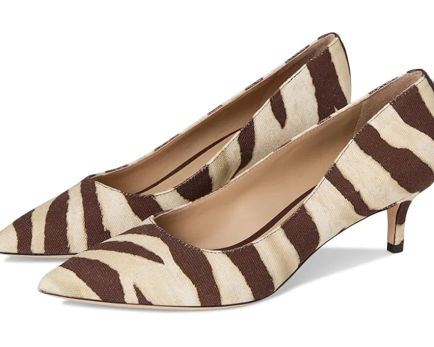 Lauren Ralph Lauren Adrienne Zebra-Print Canvas Pumps Women's