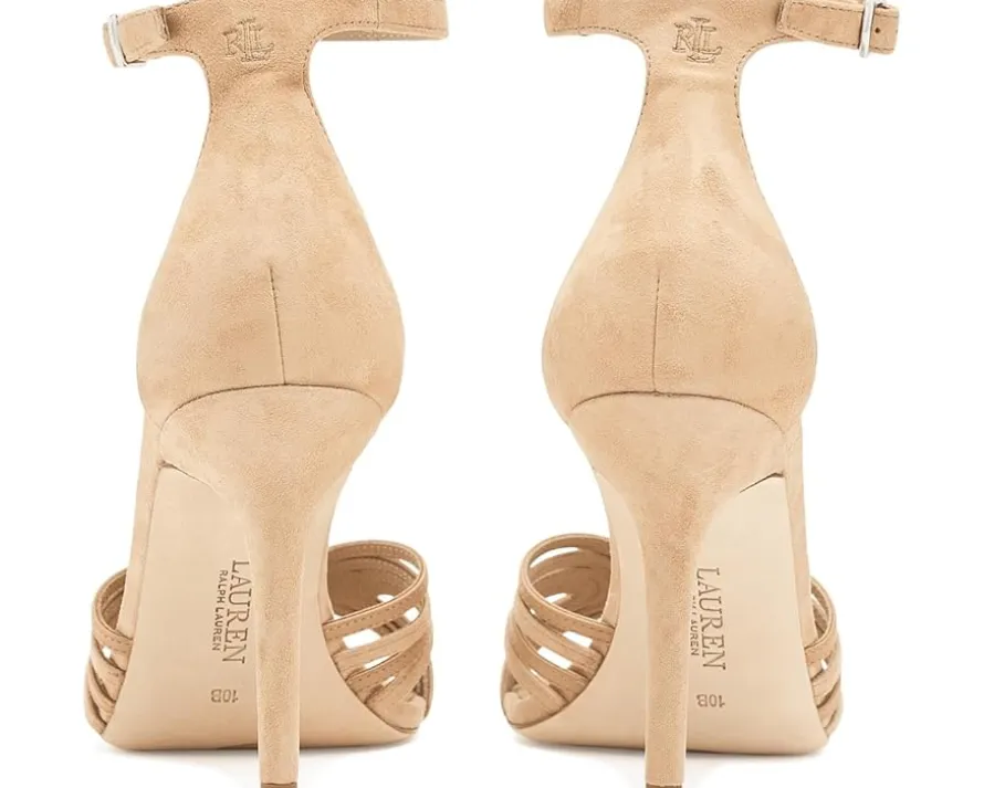 Lauren Ralph Lauren Allie Suede & Leather Multi Strap Sandals Women's