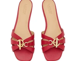 Lauren Ralph Lauren Blaike Nappa Leather Slide Sandals Women's