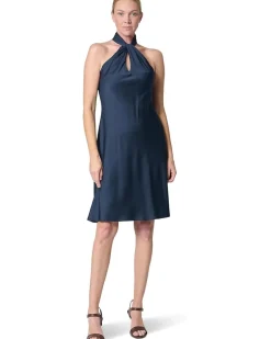 Lauren Ralph Lauren Charmeuse Halter Cocktail Dress Women's