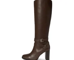 Lauren Ralph Lauren Collins Calfskin Tall Boots Heel Women's