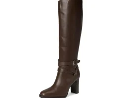 Lauren Ralph Lauren Collins Calfskin Tall Boots Heel Women's
