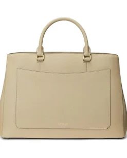 Lauren Ralph Lauren Crosshatch Leather Large Hanna Satchel