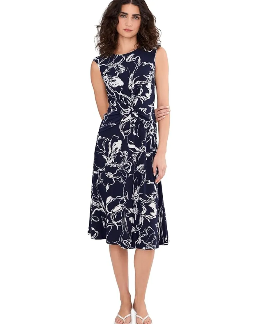 Lauren Ralph Lauren Floral Twist-Front Jersey Dress Women's