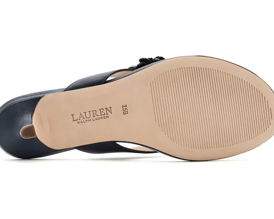Lauren Ralph Lauren Francesca Floral-Trim Nappa Sandals Women's