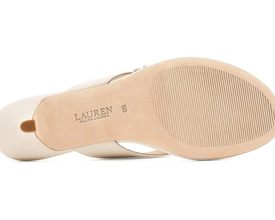 Lauren Ralph Lauren Francesca Floral-Trim Nappa Sandals Women's