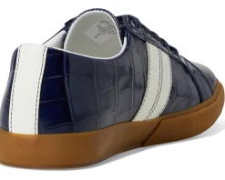 Lauren Ralph Lauren Janson II Croc-Embossed Leather Sneakers Women's