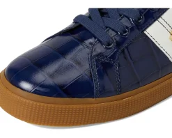 Lauren Ralph Lauren Janson II Croc-Embossed Leather Sneakers Women's