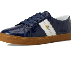 Lauren Ralph Lauren Janson II Croc-Embossed Leather Sneakers Women's