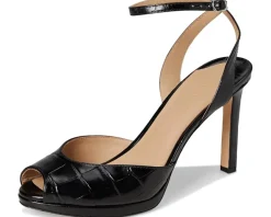 Lauren Ralph Lauren Kyla Crocodile-Embossed Leather Sandals Women's