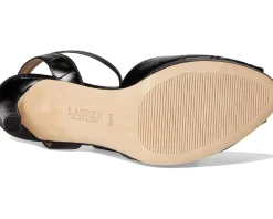 Lauren Ralph Lauren Kyla Crocodile-Embossed Leather Sandals Women's