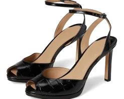 Lauren Ralph Lauren Kyla Crocodile-Embossed Leather Sandals Women's