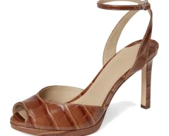 Lauren Ralph Lauren Kyla Crocodile-Embossed Leather Sandals Women's