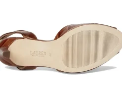 Lauren Ralph Lauren Kyla Crocodile-Embossed Leather Sandals Women's