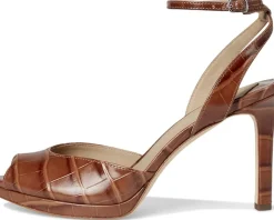 Lauren Ralph Lauren Kyla Crocodile-Embossed Leather Sandals Women's