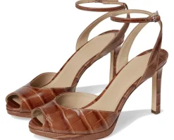 Lauren Ralph Lauren Kyla Crocodile-Embossed Leather Sandals Women's