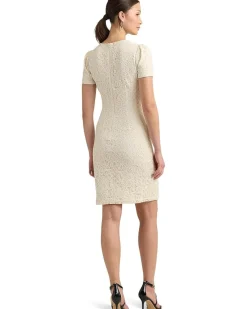 Lauren Ralph Lauren Lace Puff-Sleeve Cocktail Dress Women's