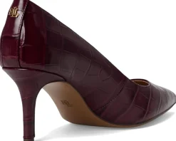 Lauren Ralph Lauren Lanette Croc-Embossed Leather Pumps Women's