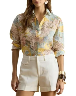 Lauren Ralph Lauren Linen Roll-Tab Sleeve Tunic Women's