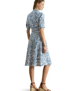 Lauren Ralph Lauren Paisley Tie-Front Linen Shirtdress Women's