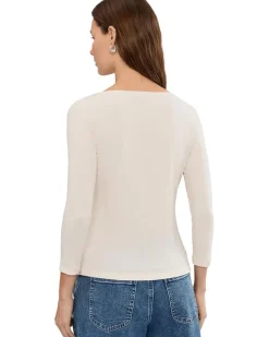 Lauren Ralph Lauren Petite Rib-Knit Cotton-Blend Boatneck Tee Women's