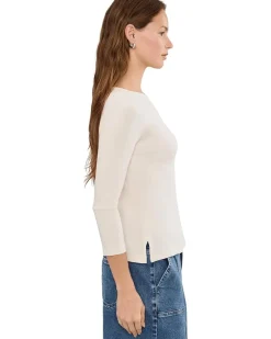 Lauren Ralph Lauren Petite Rib-Knit Cotton-Blend Boatneck Tee Women's