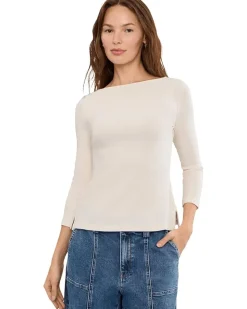 Lauren Ralph Lauren Petite Rib-Knit Cotton-Blend Boatneck Tee Women's
