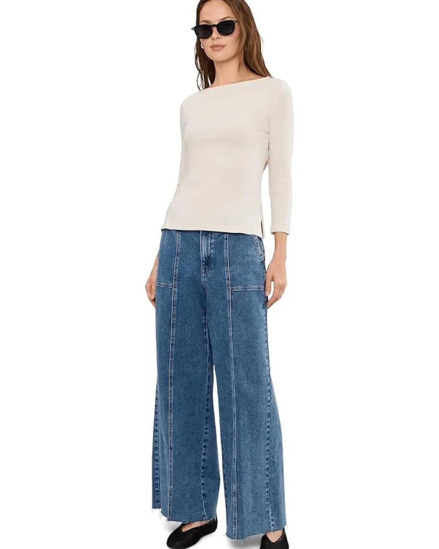 Lauren Ralph Lauren Petite Rib-Knit Cotton-Blend Boatneck Tee Women's