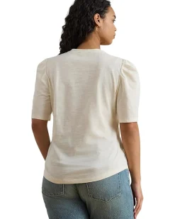 Lauren Ralph Lauren Plus Size Slub Jersey Puff-Sleeve Top Women's