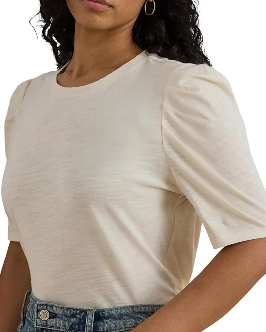 Lauren Ralph Lauren Plus Size Slub Jersey Puff-Sleeve Top Women's