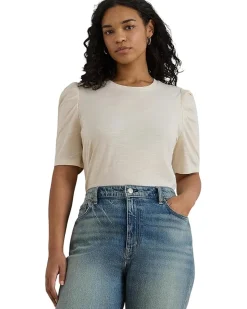 Lauren Ralph Lauren Plus Size Slub Jersey Puff-Sleeve Top Women's